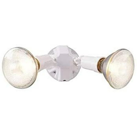 

150-Watt White Plastic Outdoor Twin Flood Light With Light Sensor