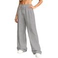 thumbnail image 2 of Women's Wide Leg Casual Lounge Pants Elastic Waist Drawstring Loose Trousers with Pockets, 2 of 6