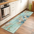 thumbnail image 2 of Runner Rug 2'x6', Teal Beach Coastal Washable Non-Slip Hallway Runner Rugs, Summer Nautical Coral Shell Botanical Vintage Bedside Rugs Floor Mats Carpet Runners for Kitchen Bathroom Laundry Room, 2 of 8