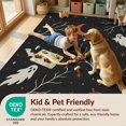 thumbnail image 4 of Design&I 5'x7' Washable Area Rug Black Orange Halloween Themed Decorative Design Featuring Ghosts, Pumpkins, Bats, for Guest Room, Lounge, Apartment, Flatweave & Daily Traffic Ready, 4 of 7