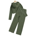 thumbnail image 4 of Esaierr Girls Knit Sweatshirt Pants 2Pcs Outfit Set for Kids Teen Knit Hooded Sweatsuit Top + Long Pants Set Spring Winter Fall Clothes Big Girls Tracksuits Sets for 8-14Years, 4 of 8