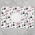 thumbnail image 2 of Cute Sweetheart Arrow Table Place Mats Set 18"x12" Lovely Heart Placemats Set of 4 Decor Kawaii Sweet Placemat for Kitchen Dining Table Decor Indoor Outdoor Pink White, 2 of 4