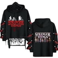 thumbnail image 2 of Hellfire Club Hoodie Stranger Things Sweatshirt Ribbons Letter Print Patchwork Streetwear Oversized Harajuku Casual Hoodies, 2 of 4