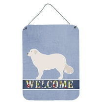 Kuvasz Welcome Wall or Door Hanging Prints Blue