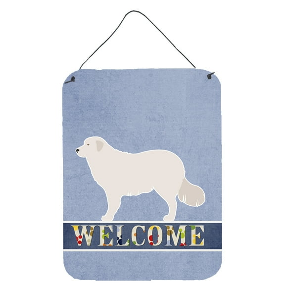 Kuvasz Welcome Wall or Door Hanging Prints Blue