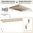 thumbnail image 5 of Topcobe 12 x 10 Feet Retractable Patio Awning Aluminum Sunshade Shelter, Awnings for Decks, Beige, 5 of 8