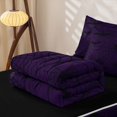 thumbnail image 5 of Homewish Spooky Halloween Spider Web Zipper Twin Comforter Sets with Fitted Sheet and 2 Pillowcases,Flying Bat Pattern Zipper Bedding Set,Purple Black,Black Reversible,4-Piece, 5 of 7