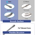 thumbnail image 3 of 5/64" (2mm) 68ft (21m) 304 Stainless Steel Cable Wire Rope 7 x 7 Strands Aircraft Wire for Outdoors Decking, 3 of 5