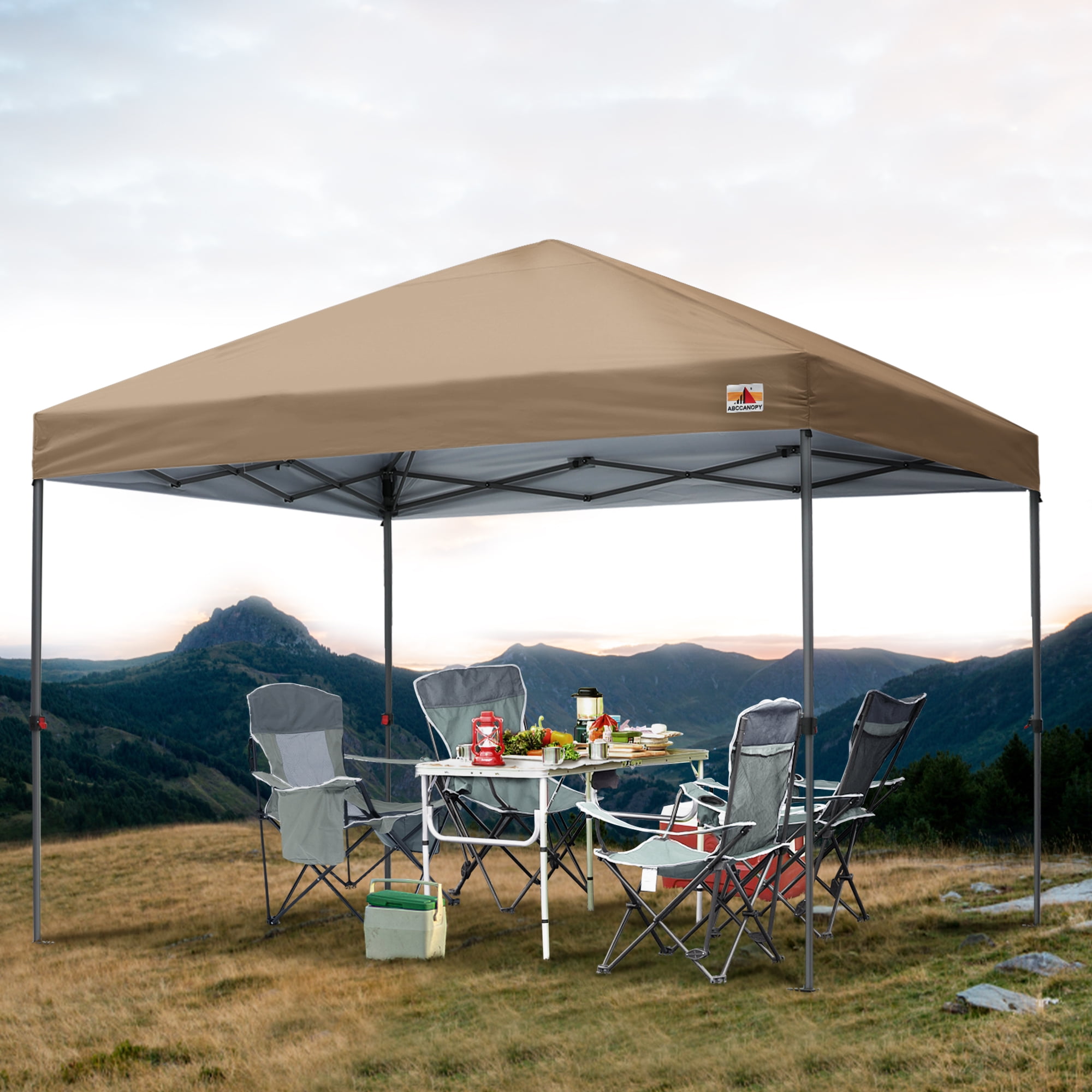 Khaki ABCCANOPY Durable Easy Pop up Canopy Tent 8x8 