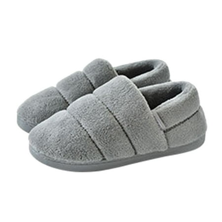 

Men s Women s Winter Warm Slippers with Fuzzy Plush Lining Slip on House Shoes with Indoor Outdoor Anti-Skid Rubber Sole