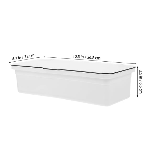 HONMEET Plastic Silverware Organizer Tray with Lid, White Kitchen Drawer Storage Container, Easy to Clean Utensil Holder