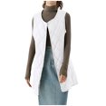 thumbnail image 2 of Fartey Long Waistcoat for Women Fall Winter Sleeveless Fleece Lined Padded Gilet Full Zip Warm Coat Fashion Solid Color Outerwear Vests with Pockets, 2 of 6