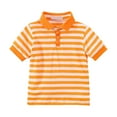 thumbnail image 4 of Boys Dress Shirts Size 8-10 Striped Short Sleeve Polo Shirts for Boys Half Button Casual Lightweight Breathable Tops Kids Summer Clothes 3-14 Years, 4 of 8