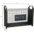 thumbnail image 3 of Rae Dunn Magazine Holder - Space Saving Organizer Rack for Books, Files, Folders - Standing Decorative Chic Metal and Wood Storage Container for Home and Office, 3 of 4