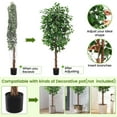 thumbnail image 4 of Accreate Artificial Ficus Tree,Tall Fake Ficus Silk Tree with Natural Wood Trunk in Plastic Nursery Pot for Indoor Outdoor House Living Room Office Garden Decor, 4 of 7