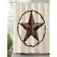 thumbnail image 2 of West Texas Star Shower Curtain, Rustic Country Star Bathroom Decor Curtains Set with Hooks, Waterproof Fabric Home Accessories， 72 X 72 Inch Long, 2 of 6