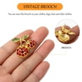 thumbnail image 5 of SKISUNO 5-Pack Rhinestone Cherry Brooch Pins for Women, Stylish Casual Accessories for Outfits and Jackets, 5 of 8