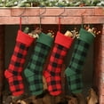 thumbnail image 3 of Xmarks 4 Pack Christmas Stockings- 20 Inch Red Black Buffalo Plaid Christmas Stockings Fireplace Hanging Stockings for Family Christmas Decoration, 3 of 9