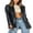 Black, variant on xiaxaixu Women Artificial Leather Blazer Coat Solid Color Lapel Long Sleeve Single-Breasted Pockets Suit Jackets Autumn Winter Outerwear