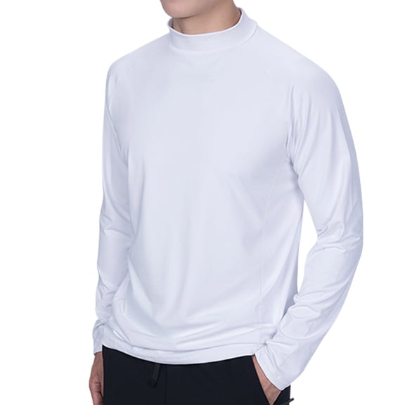 GigrtiJin Men Classic Tops Solid Long Sleeve Shirt Basic Crew Neck Casual Athletic Shirts Hiking Workout Sports Tees