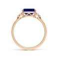 thumbnail image 2 of ANGARA Lab Grown Cushion Rectangular Blue Sapphire Engagement Ring for Women in 14K Rose Gold (Size-8x6mm) | September Birthstone, Anniversary, Jewelry Gift for Women | Lab-Grown Blue Sapphire Ring, 2 of 8