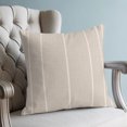 thumbnail image 6 of 24x24 Pillow Covers Set of 2, Beige Striped Throw Pillow Covers Decorative Couch Cushion Case, Farmhouse Linen Texture Line Stripes Microfiber Square Pillowcases for Bedroom Car Living Room, 6 of 9