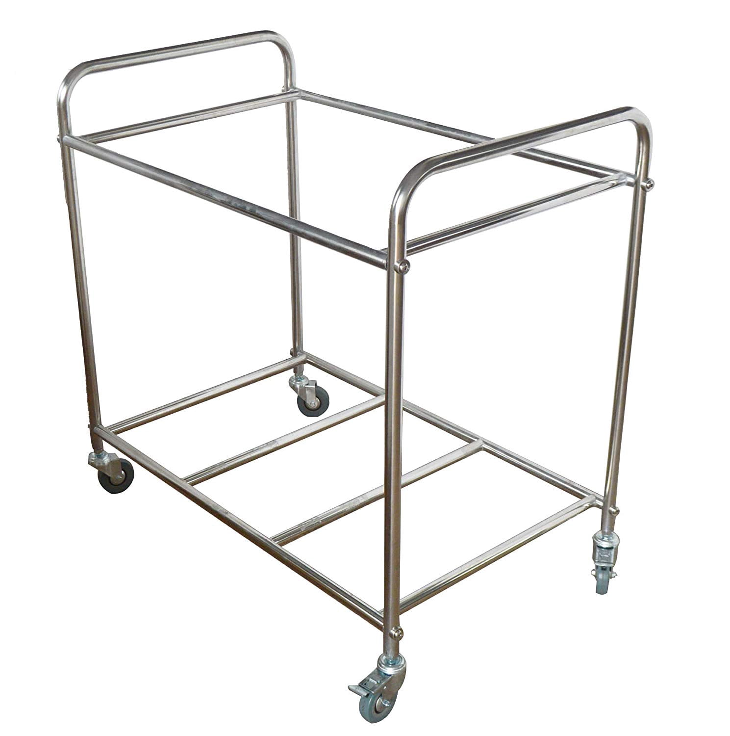 INTSUPERMAI Hotel Clothes Hamper Laundry Sorter Clothing Cart Laundry Baskets Trolley Linen Cart Commercial SS