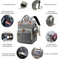 thumbnail image 6 of Diaper Bag with Changing Station, Waterproof 3 in 1 Baby Diaper Backpack with Foldable Changing Pad, Large Travel Back Pack for Baby Girl Boy, Grey, 6 of 7