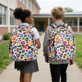 thumbnail image 3 of SCRAWLGOD Leopard Print Beige 17 Inch Large Capacity Backpack, Laptop Backpack Shoulder Bag School Bookbag Casual Daypack for Teenager with Adjustable Padded Straps, 3 of 6