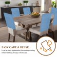 thumbnail image 3 of Blue Burlap Texture Chair Back Cover for Dining Room Set of 4, Farmhouse Vintage Blue Removable Kitchen Chair Slipcovers, Washable Seat Protector for Restaurant Party Banquet Wedding Décor, 3 of 9