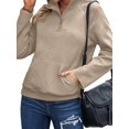 thumbnail image 2 of Womens Casual Textured Long Sleeve Henley Button V Neck Loose Pullover Trendy Fall Outfits Tops Apricot S, 2 of 7