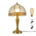 thumbnail image 6 of 40W Gold Table Lamp Indoor Reading Light Tabletop Light,Push Button Bedside Lighting,4.72ft Long Power Cord 110V for Bedrooms, Dining Rooms, Study Rooms, 6 of 14