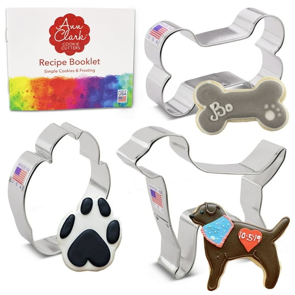 Ann Clark Dog Cookie Cutter Set, 3-Piece, Made in USA