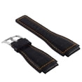 thumbnail image 2 of 24MM LEATHER WATCH BAND STRAP FOR BELL & ROSS BR-01-BR-03 WATCH BLACK ORANGE ST, 2 of 2