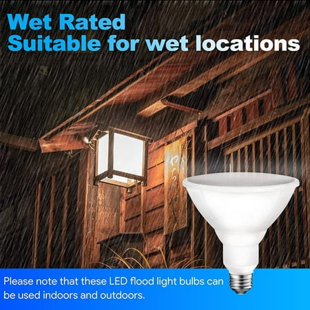 

ENERGETIC Outdoor Par38 LED Flood Light Bulb Dimmable Super Bright 1250 Lumens Waterproof 13.5W=100W 3000K E26 Base UL Listed 6 Pack