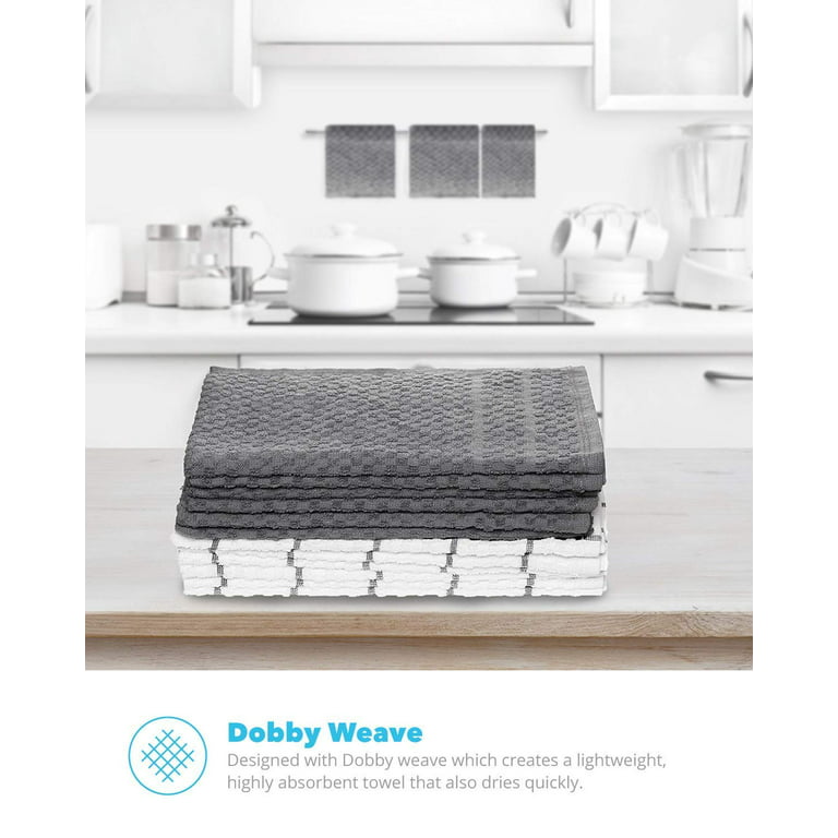 KODA Premium Silver Infused Kitchen Towels - 100% Organic Cotton Dish Towels