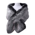 thumbnail image 2 of Eoperou Women Shawl Fluffy Faux Fur Solid Color Thicken Fine Touch Autumn Winter Long Style Ponchos Scarf Streetwear, 2 of 8