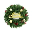 thumbnail image 3 of Artificial Christmas Wreath Fall Front Door Wreath Decoration Wreath Winter Garland Artificial Wreat,Decorated with Frosted Branches Merry Christmas Sign Pine Cone Red Berries,14", 3 of 6