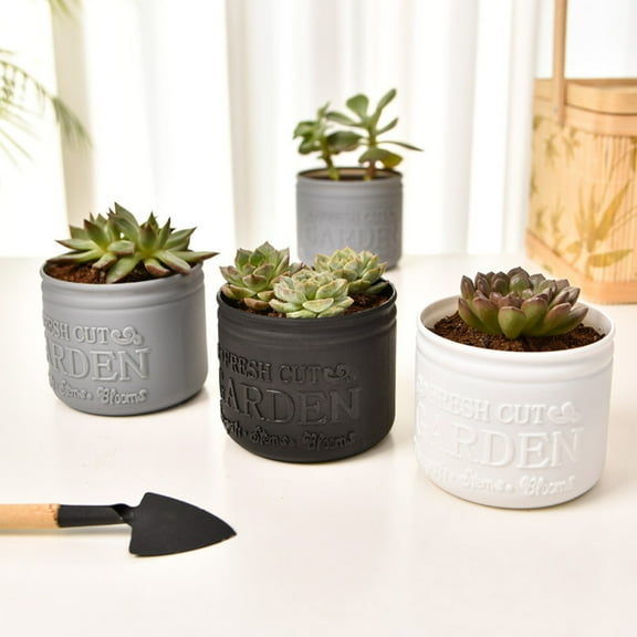 YOTQUSKI Mini Succulent Pots, Plastic Flower Pot,Cactus Pot, Desk Top Decor, Desktop Plants Flower Planter for Patio, and Garden Decor Plant Pots