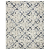 SAFAVIEH Blossom Githa Damask Wool Area Rug, Blue/Ivory, 8' x 10'