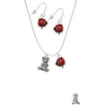 thumbnail image 2 of Delight Jewelry Antiqued Teddy Bear Red Lucky Ladybug Necklace and Dangle Earrings Set, 2 of 6