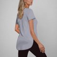 thumbnail image 3 of Fanxing Hauts Fendus sur le Côté T-Shirts pour Femmes Col Rond Manches Courtes T-Shirts d'Été Blouses Gris,m, 3 of 7