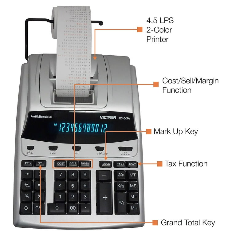Victor Technology 1240-3A Desktop Printing Calculator - VFD Victor Technology 1240-3A Desktop Printing Calculator - VFD