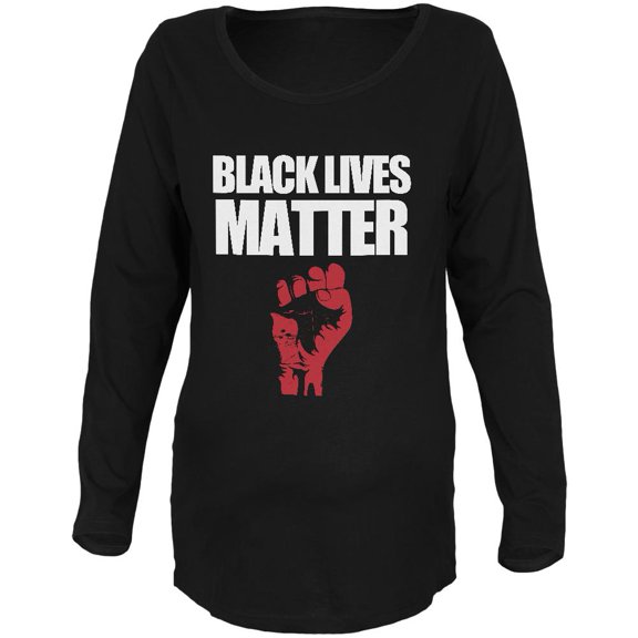 Black Lives Matter Maternity Soft Long Sleeve T Shirt Black X-LG