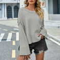 thumbnail image 2 of GigrtiJin Women's Sweater Fall Winter Lantern Long Sleeve Casual Tops Knit Round Neck Loose Pullover Sweaters, 2 of 8