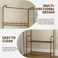 thumbnail image 3 of Also go 3-in-1 Coat Rack with Shoe Storage Shelf, Hall Tree for Entryway, 128lbs Load, Hanging Rack for Clothes Easy Assembly, Hall Tree Metal Coat Stand for Bedroom , 28"×12.6"×65", 3 of 8