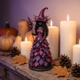thumbnail image 2 of JWZZYD Enchanted Autumn Witch Figurine,Fall Witch Decor Halloween Tabletop Statue with Leaf Gown, 3.9" Witch Figurine, Seasonal Resin Witch Decoration for Mantel Shelf Home (Purple), 2 of 6