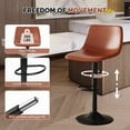 thumbnail image 5 of Fijinhom Modern Adjustable Bar Stools Set of 4, Swivel PU Leather Counter Height Chairs with Back for Kitchen Island,Brown, 5 of 8