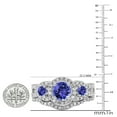 thumbnail image 4 of Dazzlingrock Collection 14K Round Tanzanite & White Diamond Ladies 3 Stone Bridal Engagement Ring Set, White Gold, Size 8.5, 4 of 7