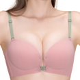 thumbnail image 2 of Lumistal Push Up Bra Contrast Color Thin Strap Bra Front Cup Everyday T Shirt Bra Comfortable No Underwire Wireless Bra Sports Bras for Women S, 2 of 7
